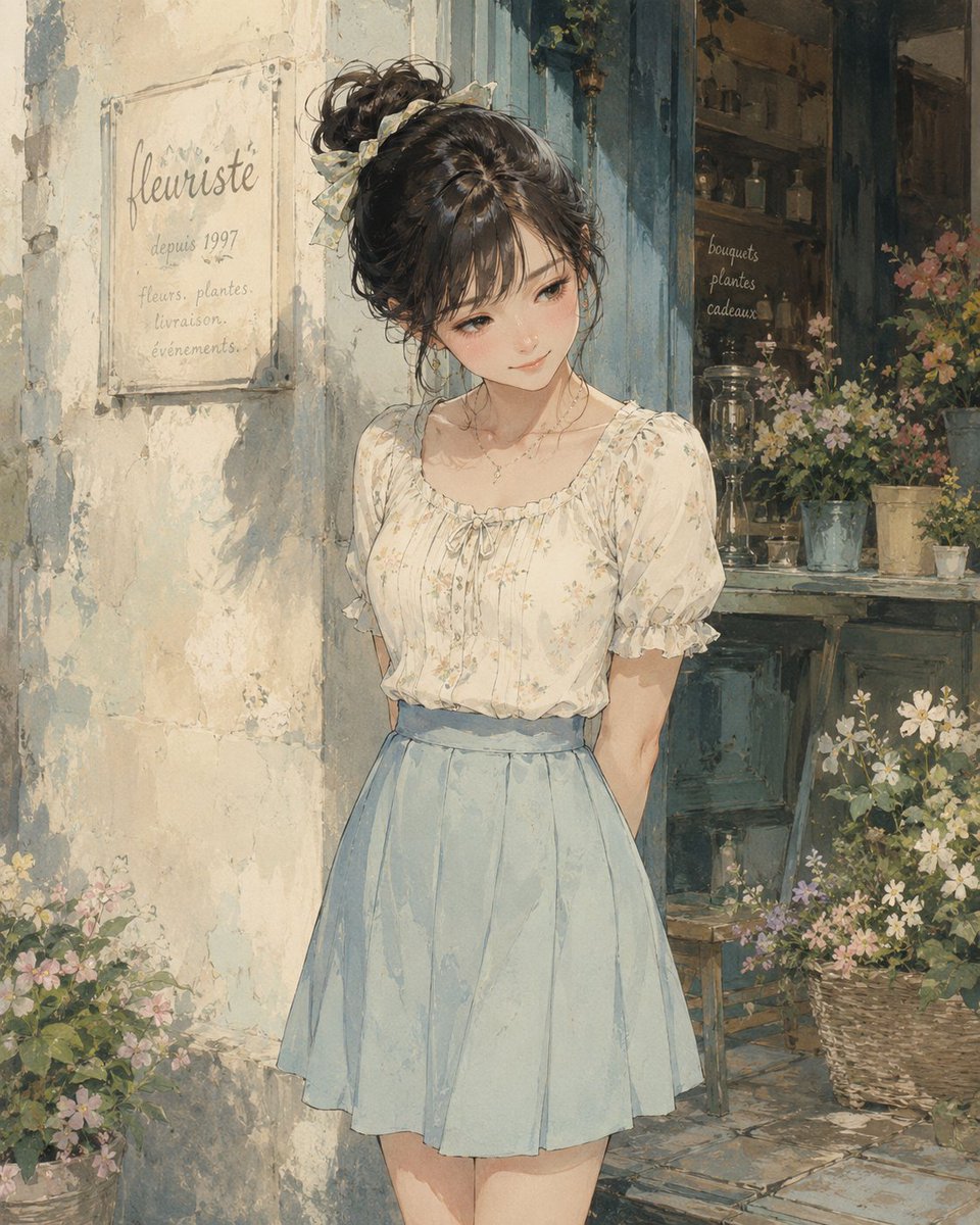 Girl anime illustration retro warm