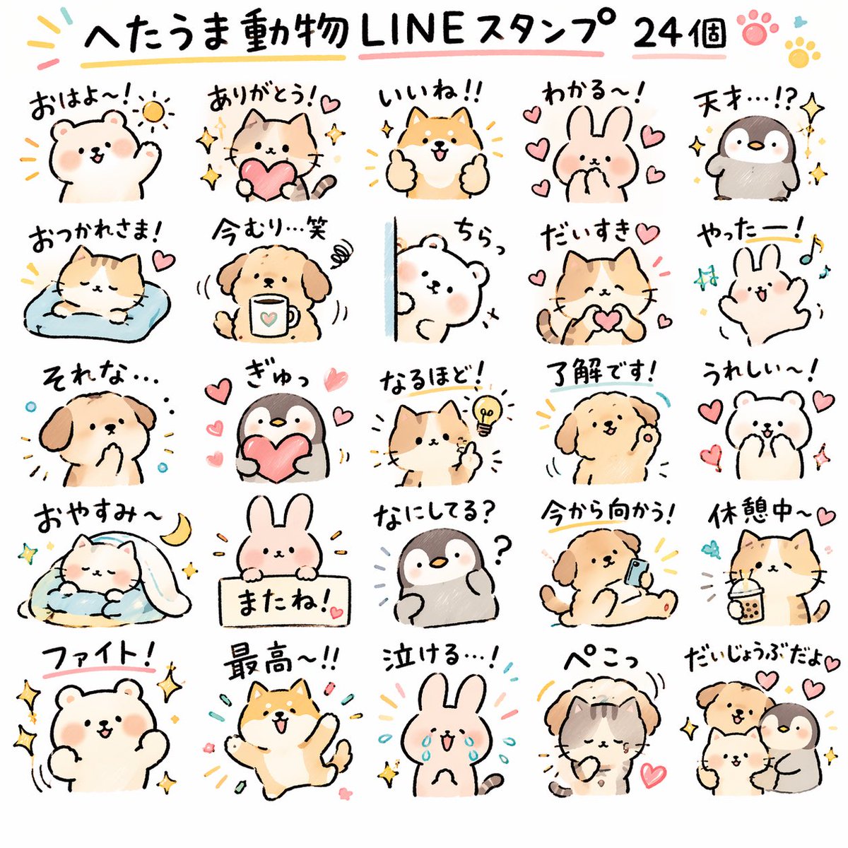 Hand-drawn animals