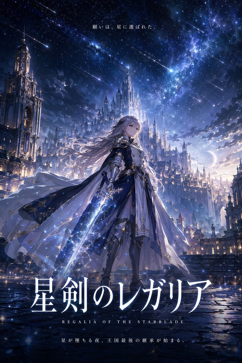 Knight anime poster city castle elegant