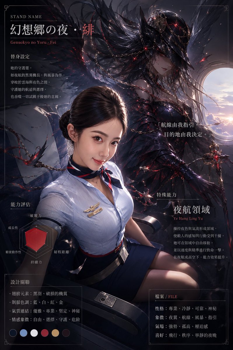 Female cinematic anime dark night scene elegant.