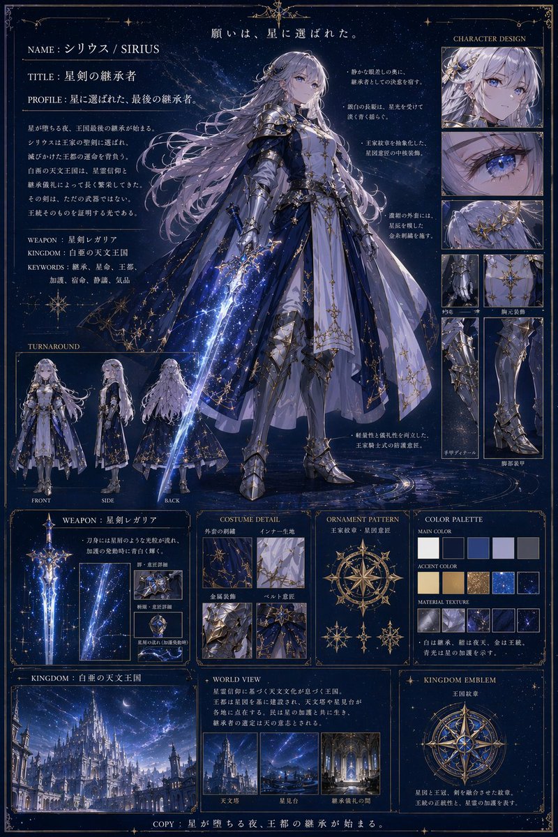 Character anime starry sky castle