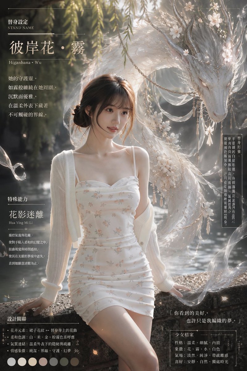 Character cinematic poster, neon, dreamy, elegant