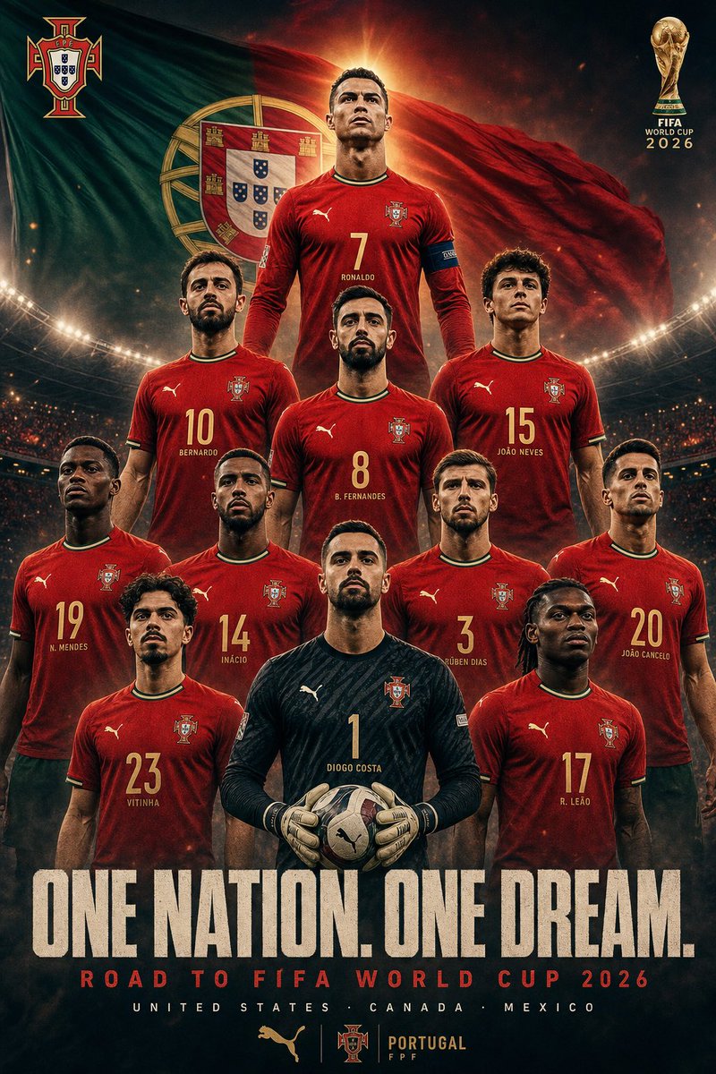 Portugal World Cup lineup poster
