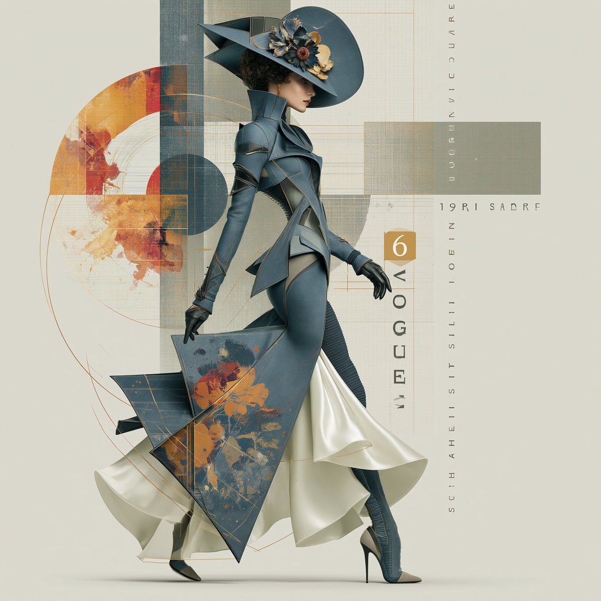 Elegant retro glamour fashion illustration