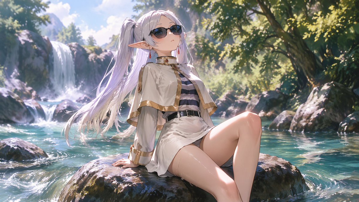 Girl anime illustration forest