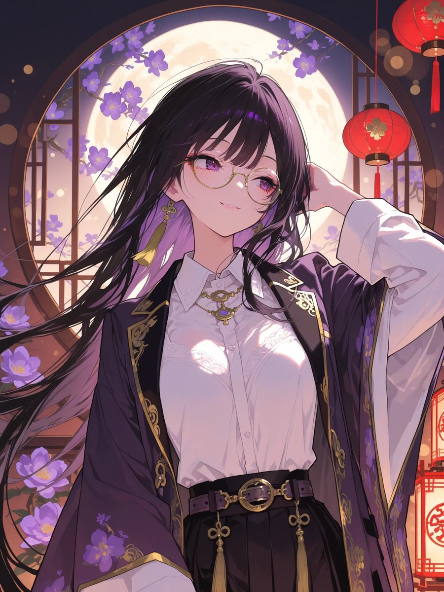 Portrait anime illustration dreamy warm elegant