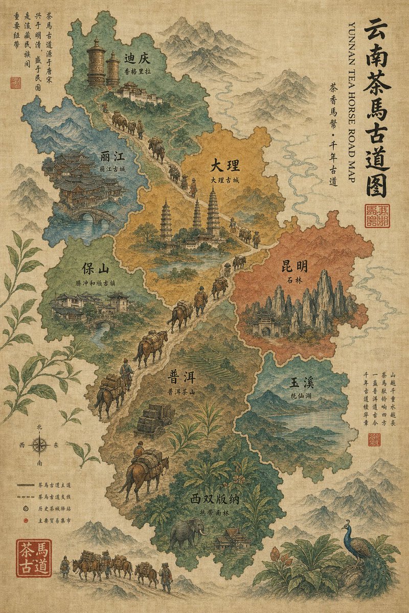 Animal Hand-drawn Poster Vintage Mountain