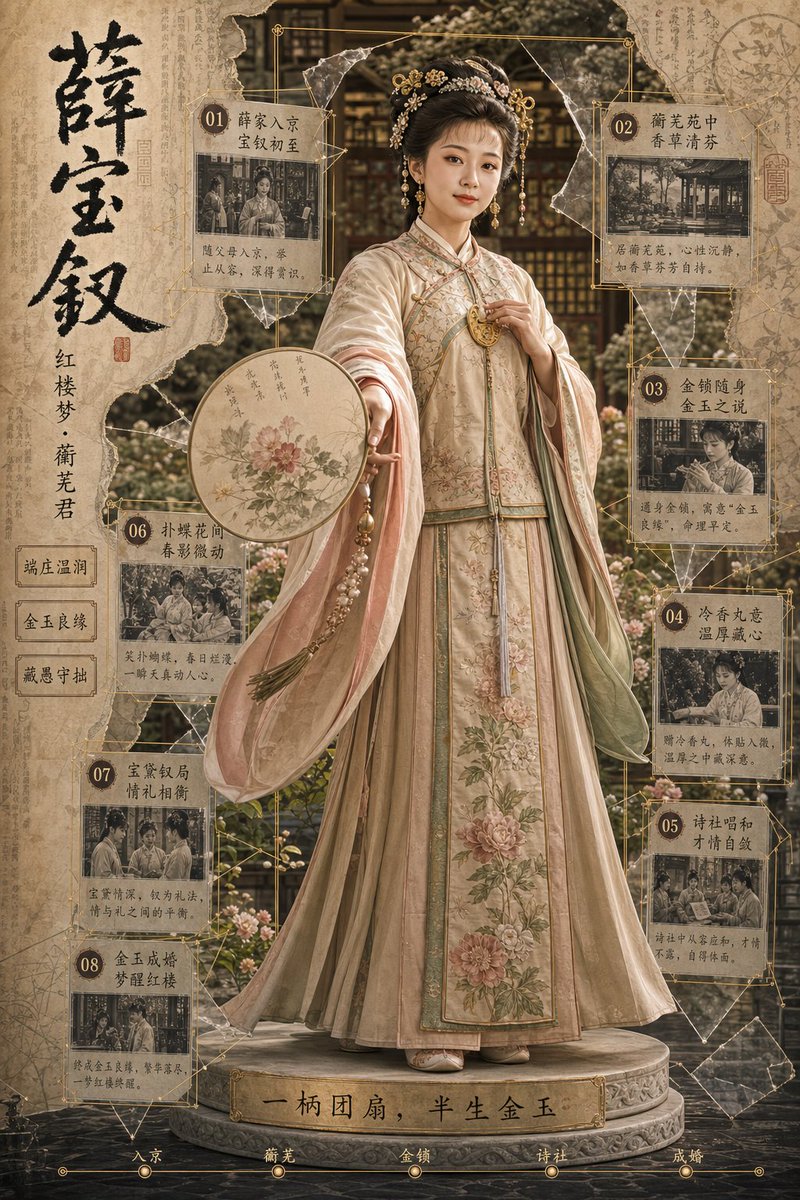 Female Poster Infographic Indoor Cool-Tone Elegance