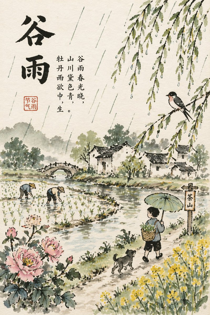 Guyu solar term poster.