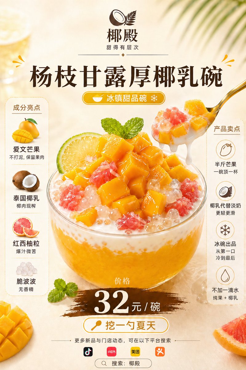 Food poster product snow cold tone