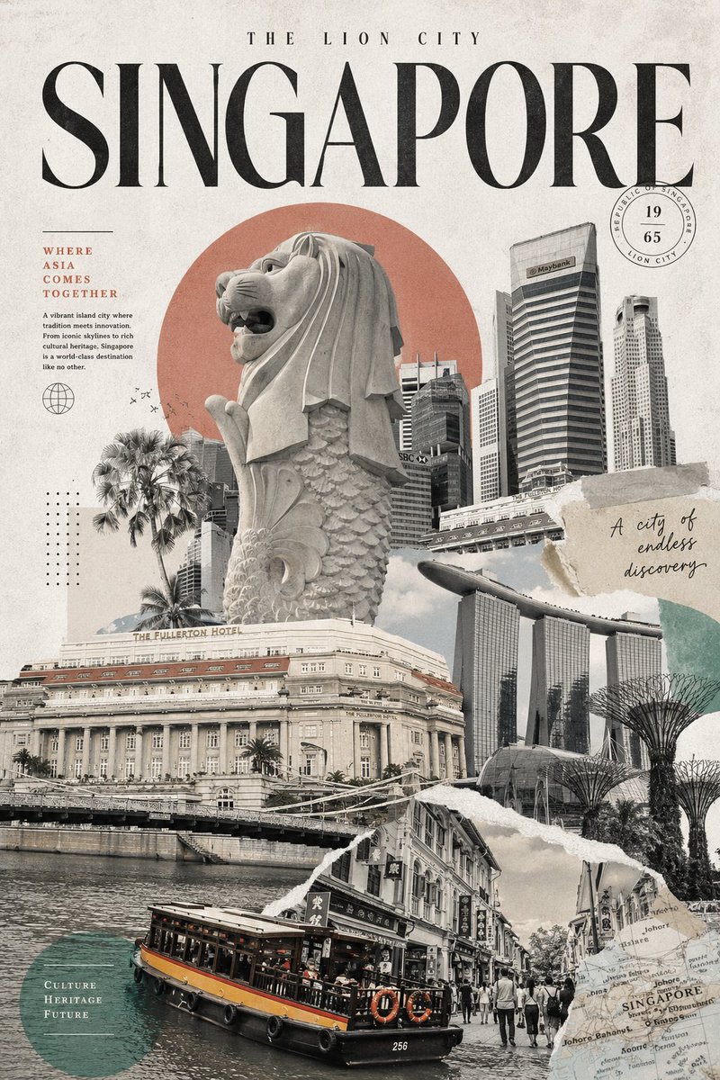 Retro style travel collage poster
