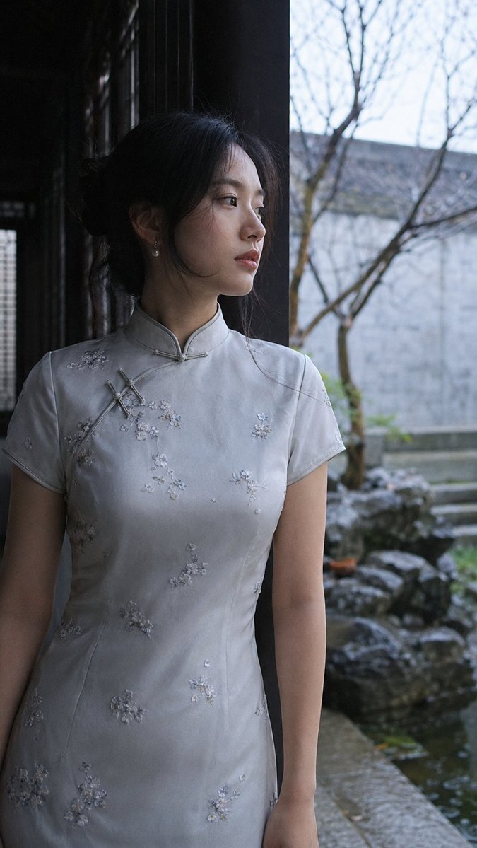 Female film anime indoor garden.