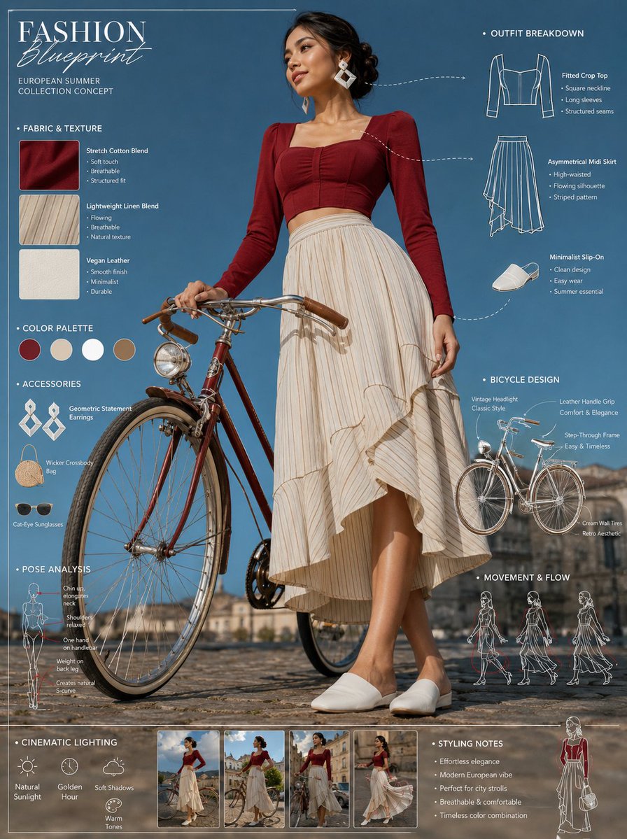 Female minimalist infographic retro outdoor elegant.