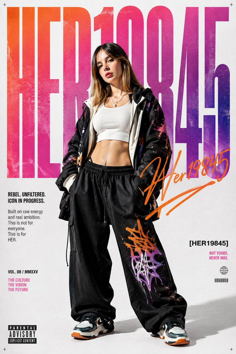 Portrait poster brand street neon premium