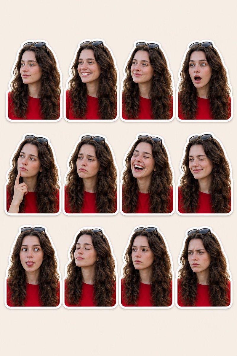 Female portrait sticker pack