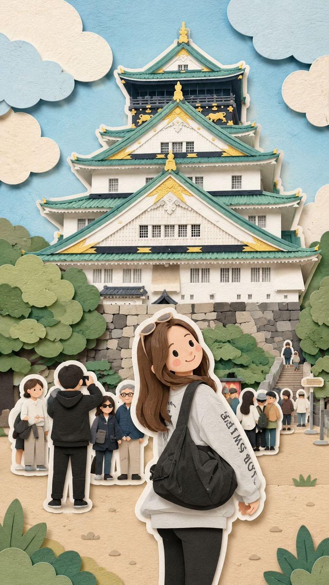 Girl anime 3D dreamy castle cute