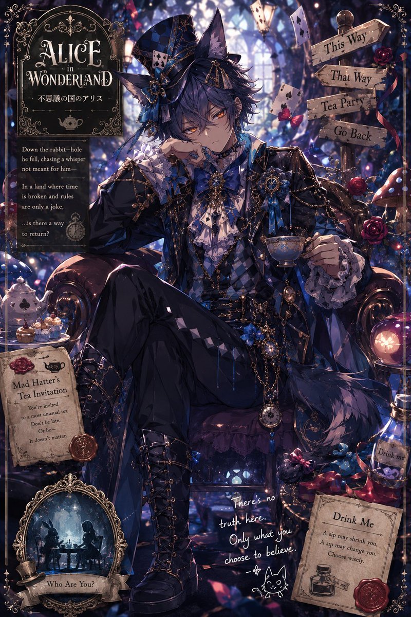 Character anime illustration dark retro elegant