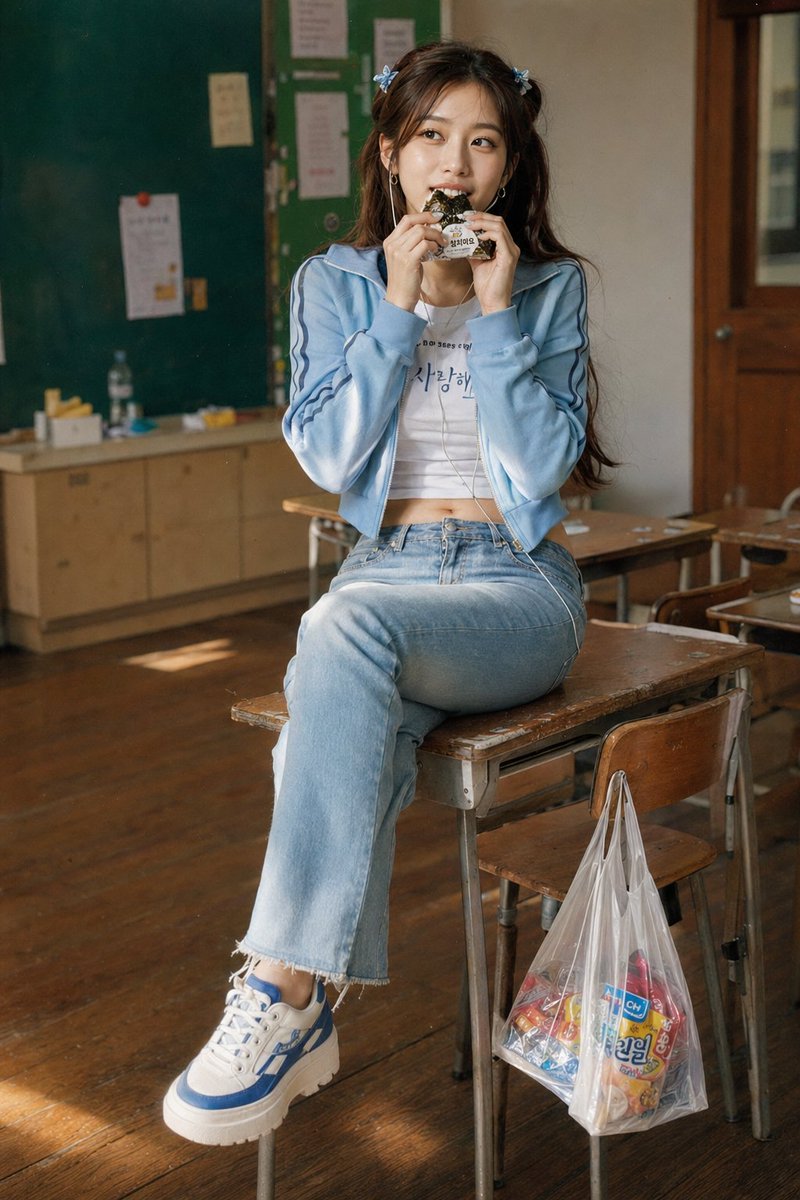 Portrait realistic film convenience store retro