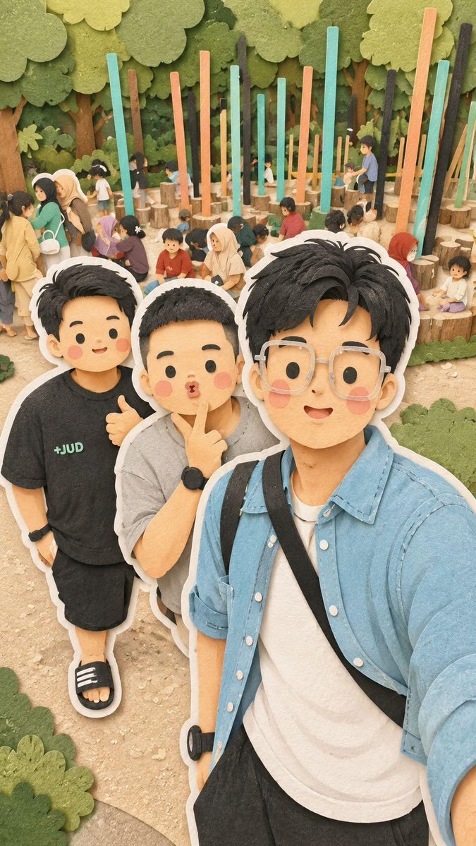 Character anime 3D city outdoor cute.