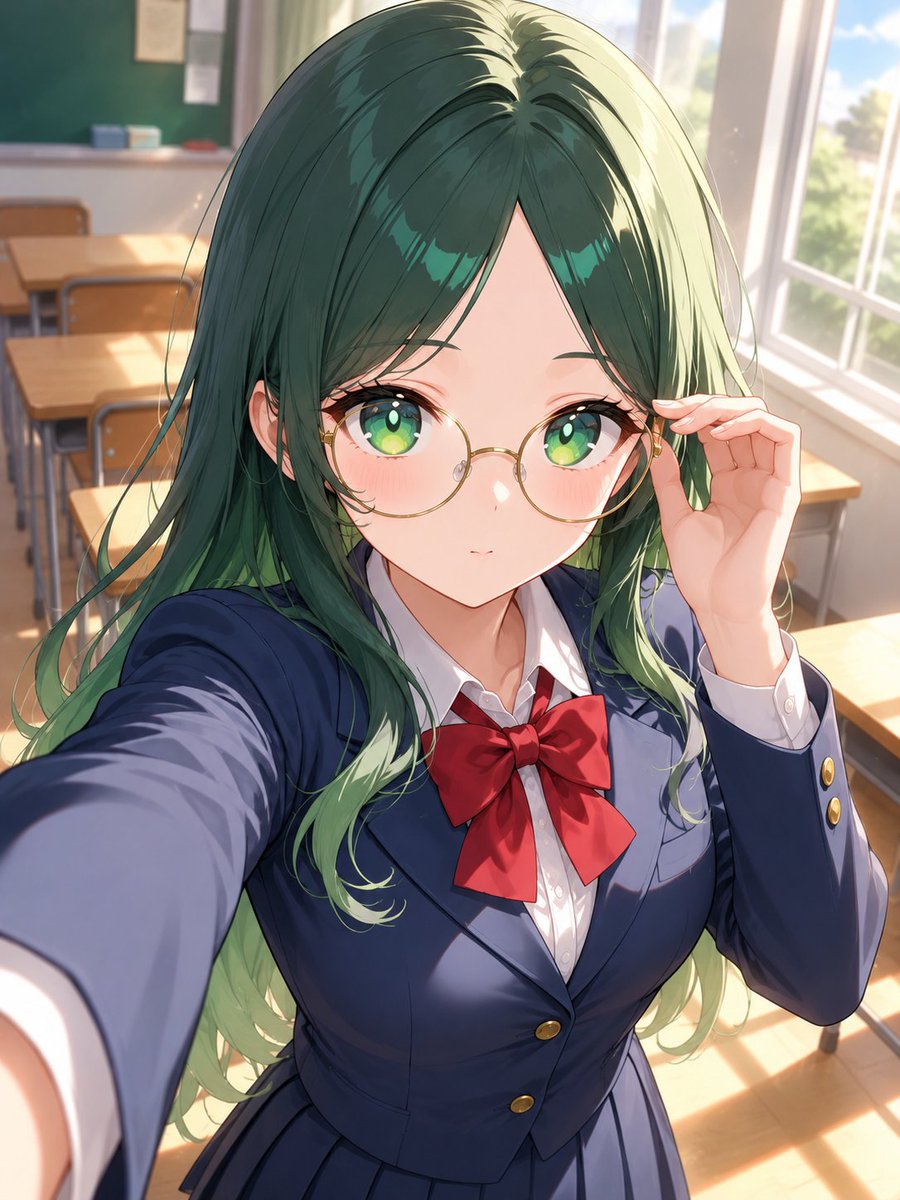 Girl anime illustration forest dark
