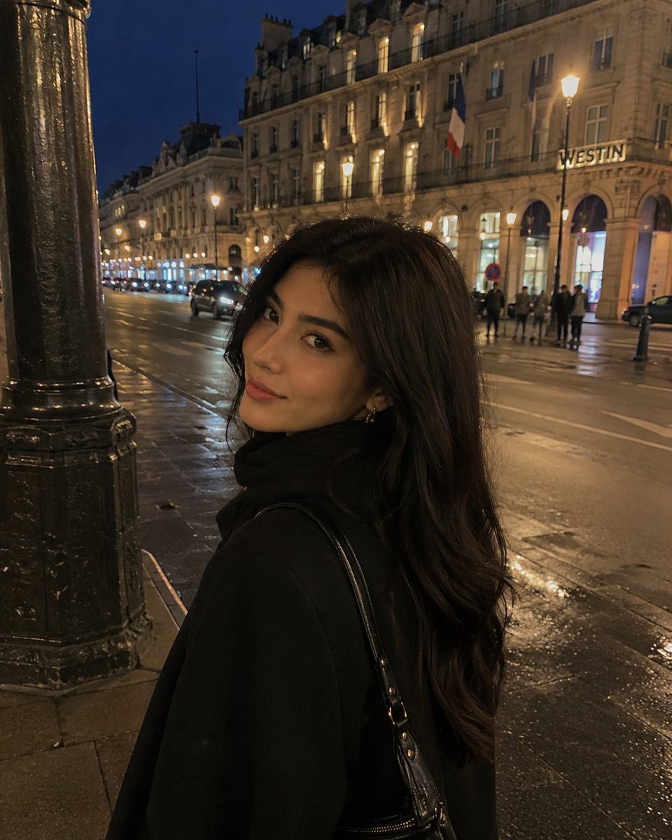 Portrait cinematic realistic street night elegant