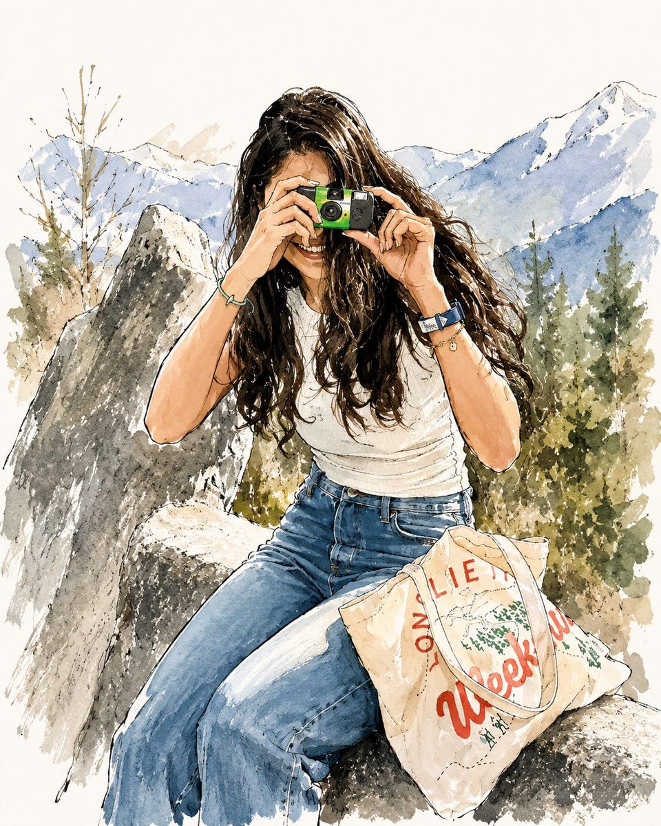 Landscape illustration, watercolor, city, café, elegant