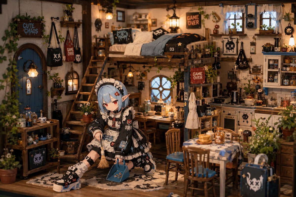 Character, realistic, UI, warm indoor, gentle
