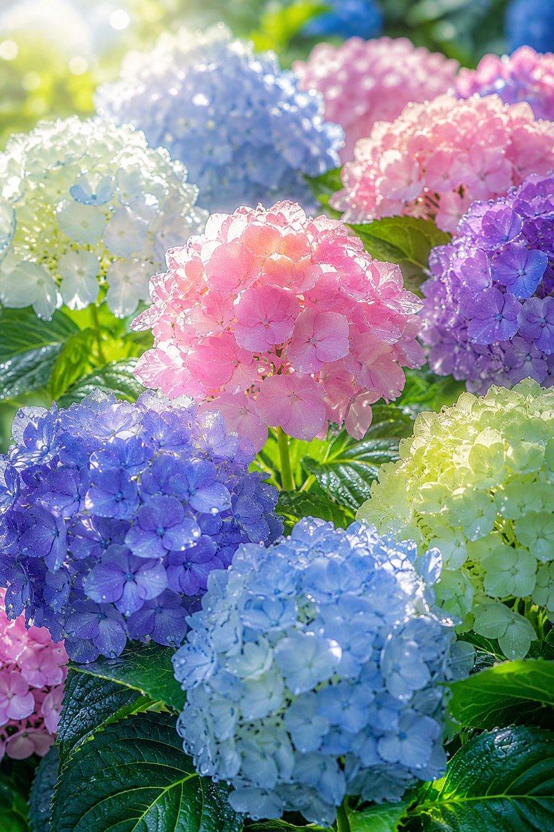 Sunlit Dewdrop Hydrangea Garden