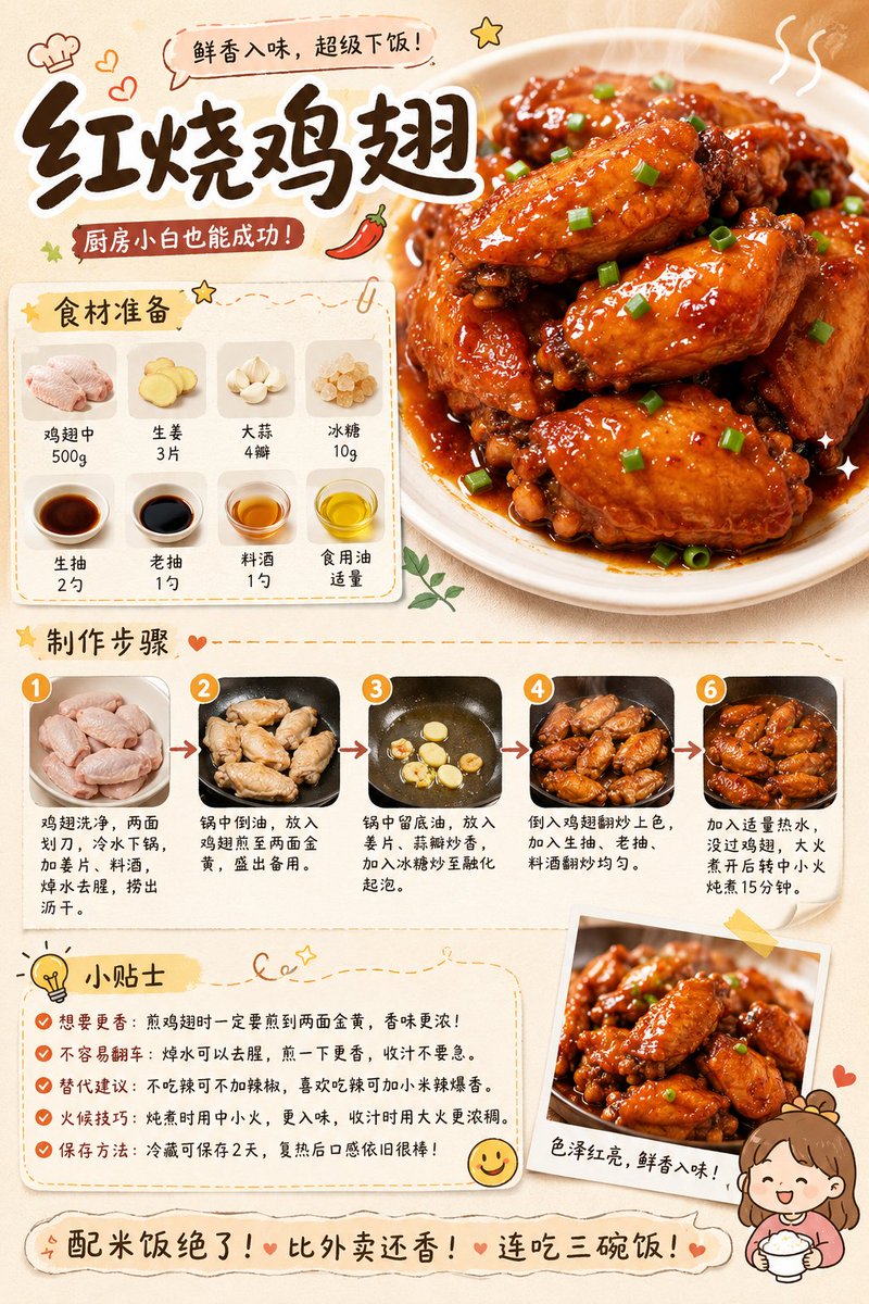 Food poster infographic warm and cute