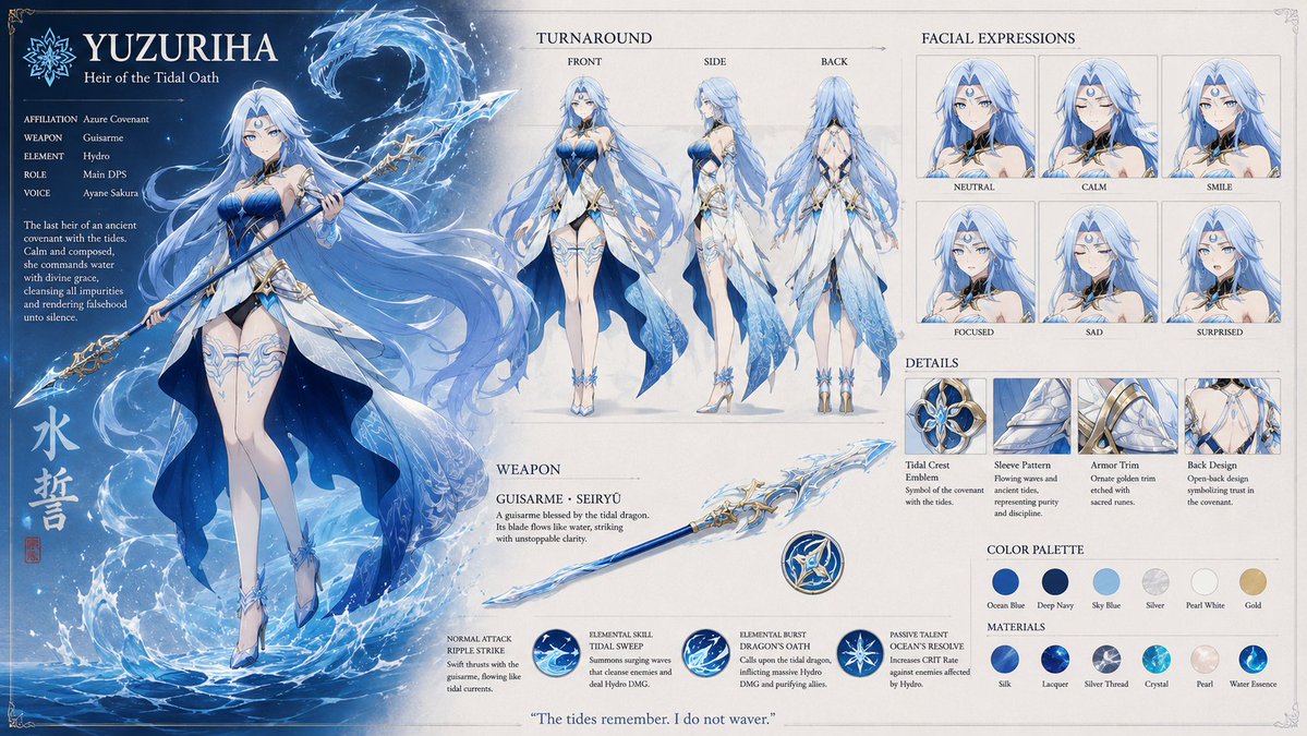 Anime character ocean elegant