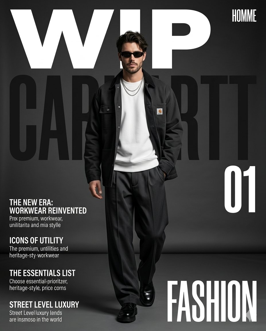 Male poster cover retro cool tone high-end