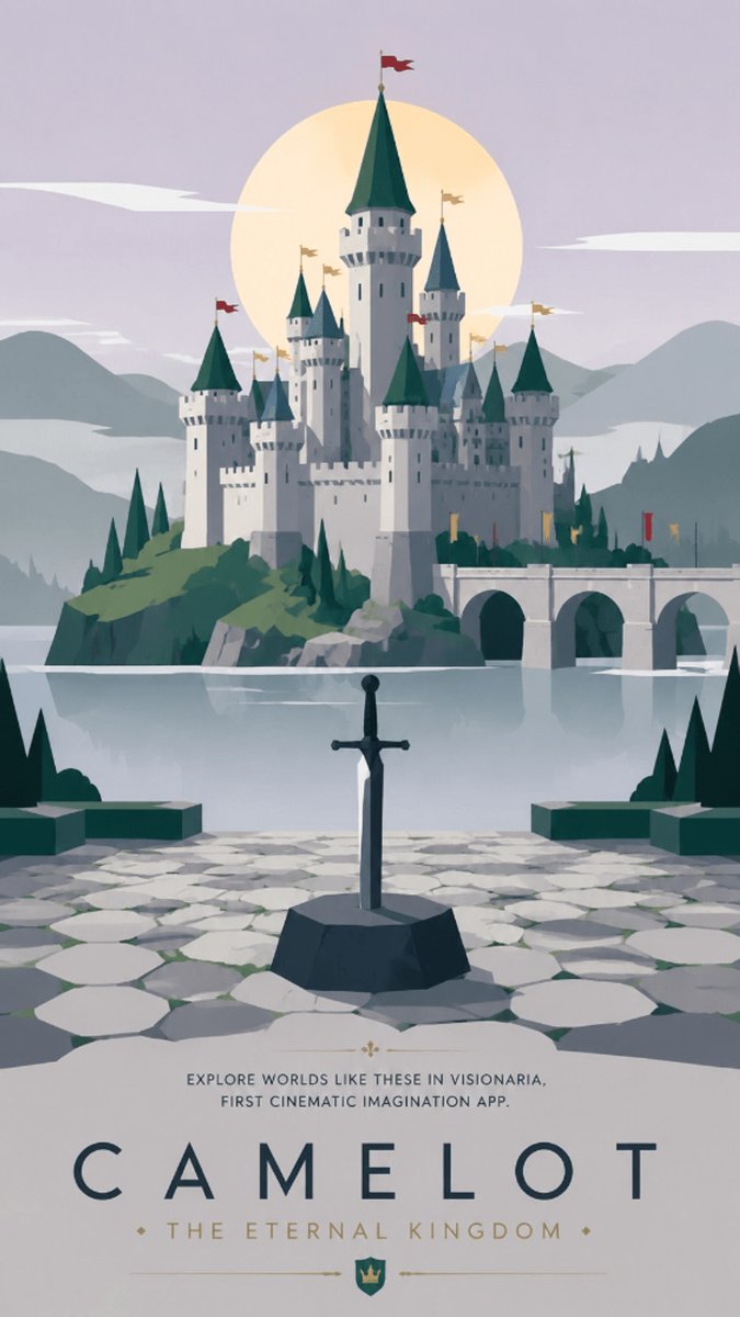 Camelot fantasy travel poster