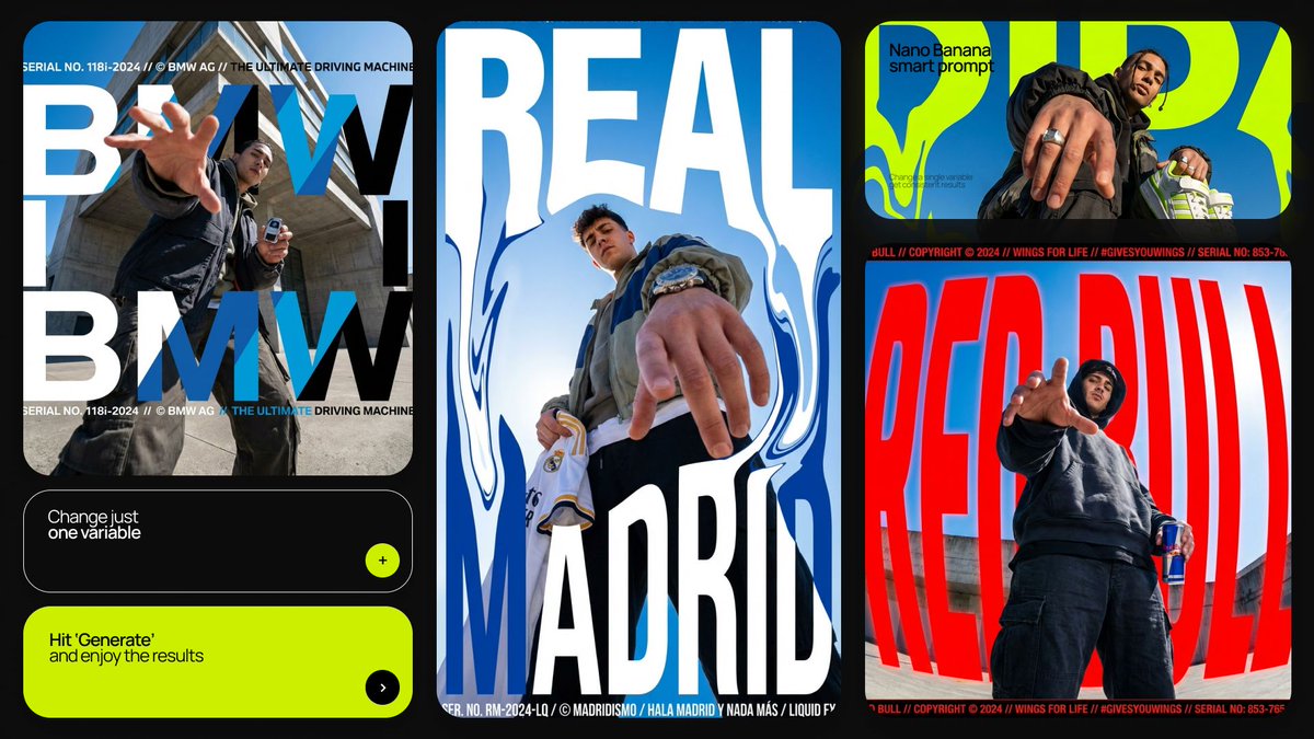 Highly dynamic low-angle brand poster