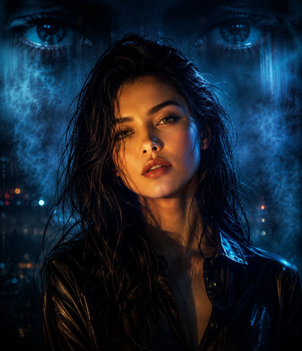 Portrait cyber cyberpunk warm