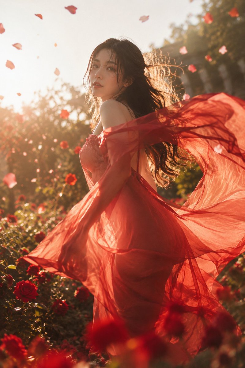 Elegant dreamy realistic portrait snow