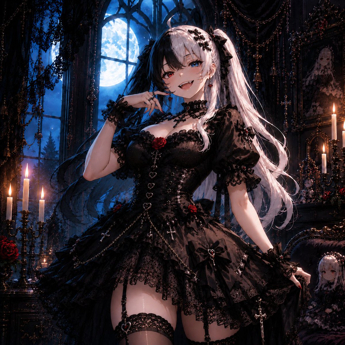 Lively gothic lolita girl