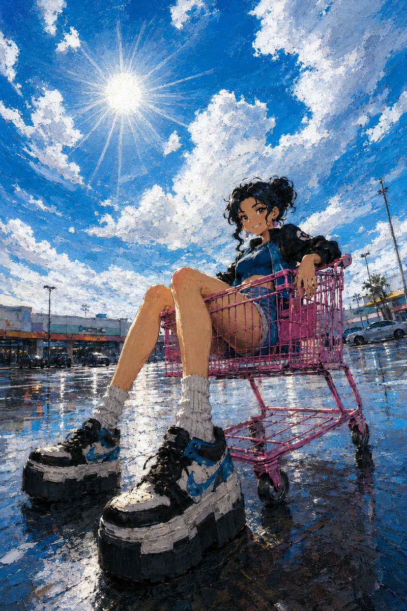 Girl oil painting anime
