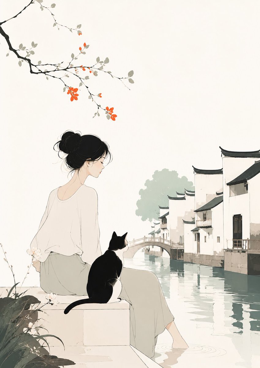 Girl illustration poster elegant