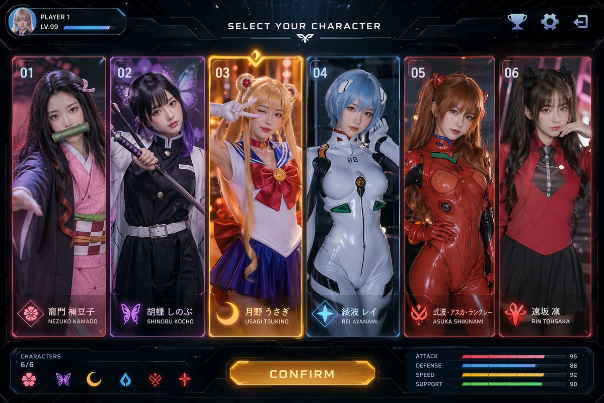 Portrait anime cinematic neon futuristic high-end