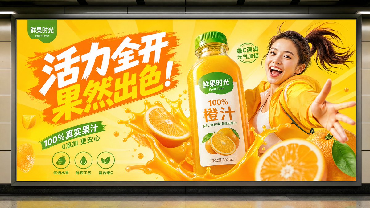 Subway juice drink advertisement