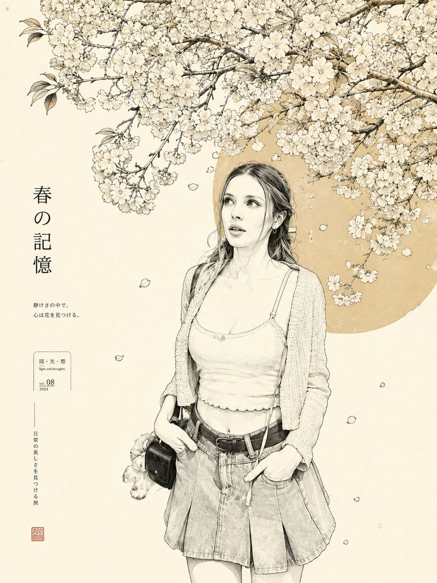 Minimalist Japanese line art transformation