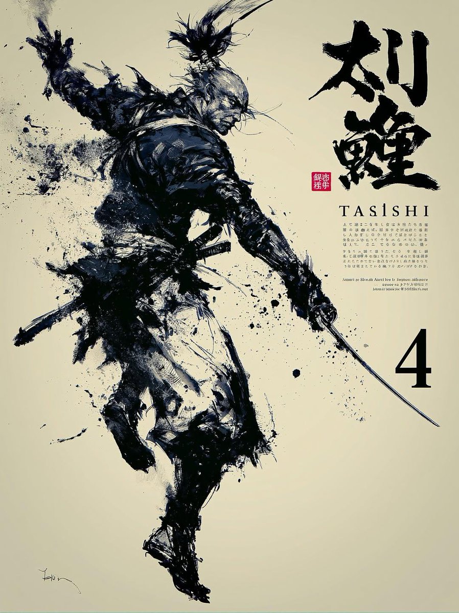 Samurai minimalist typography.