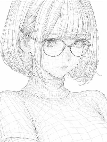 Portrait 3D minimalist futuristic