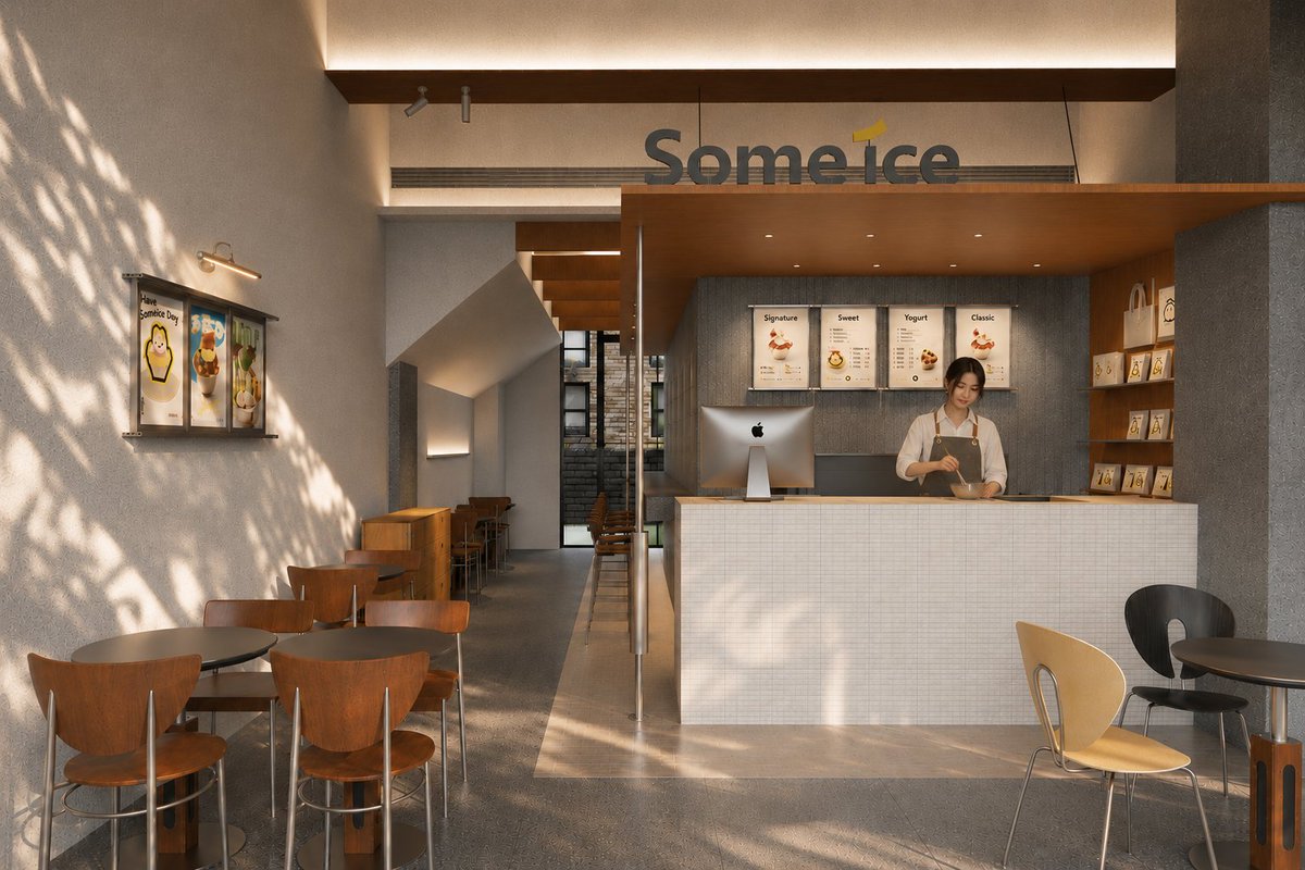 Architectural realistic minimalist interior warm cute