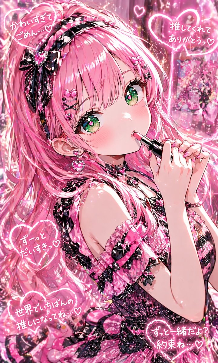 Portrait Anime Illustration Dreamy Neon Cute