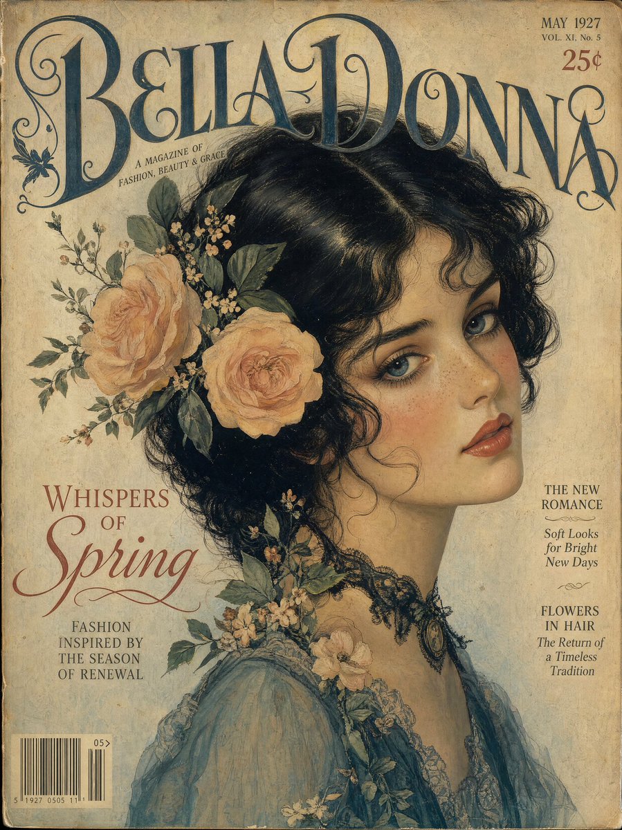 Portrait cover hand-drawn vintage elegant