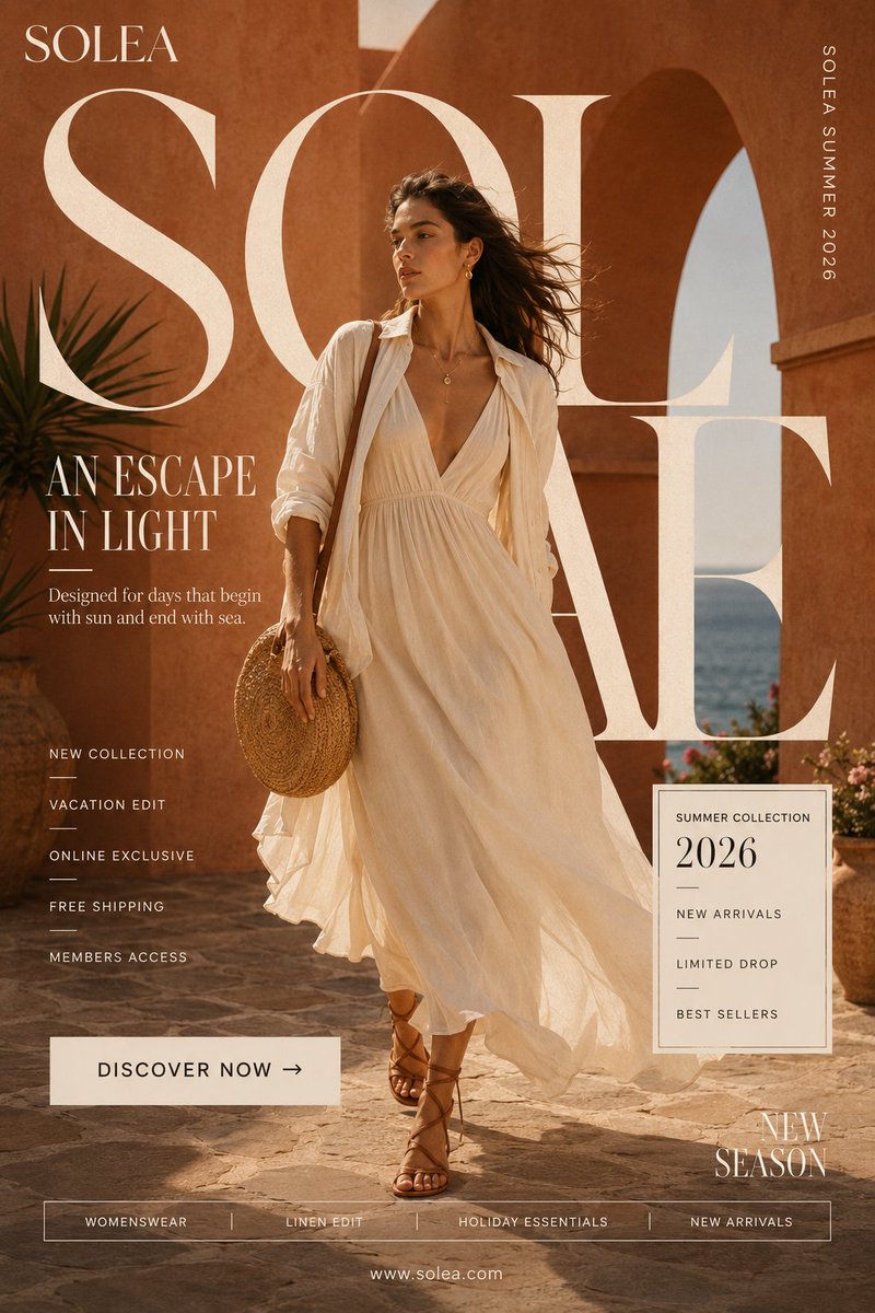 Fashion advertising poster framework