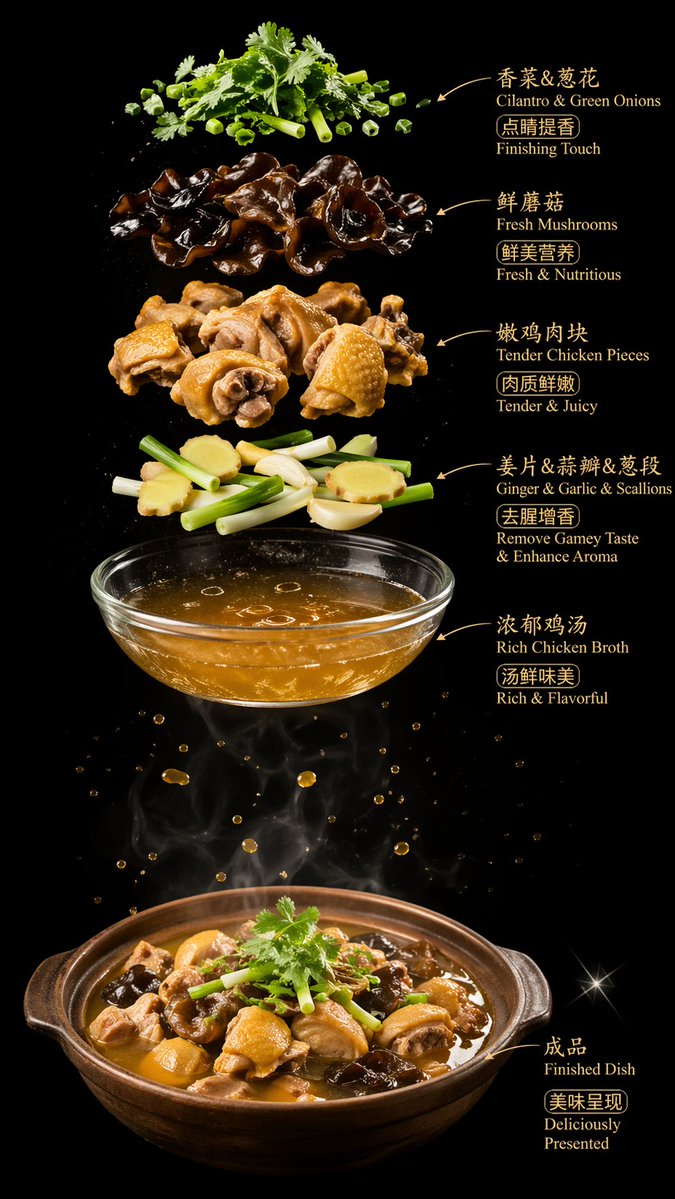 Luxury Chicken Soup Ingredients Poster
