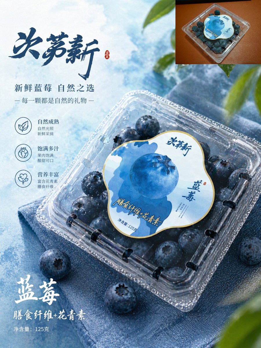 High-End Blueberry Product Poster