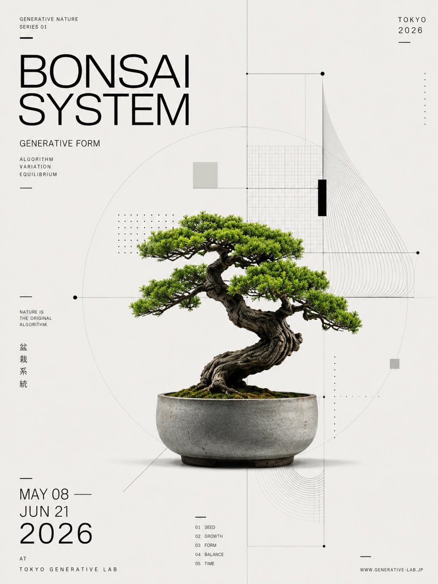 Generative bonsai exhibition poster